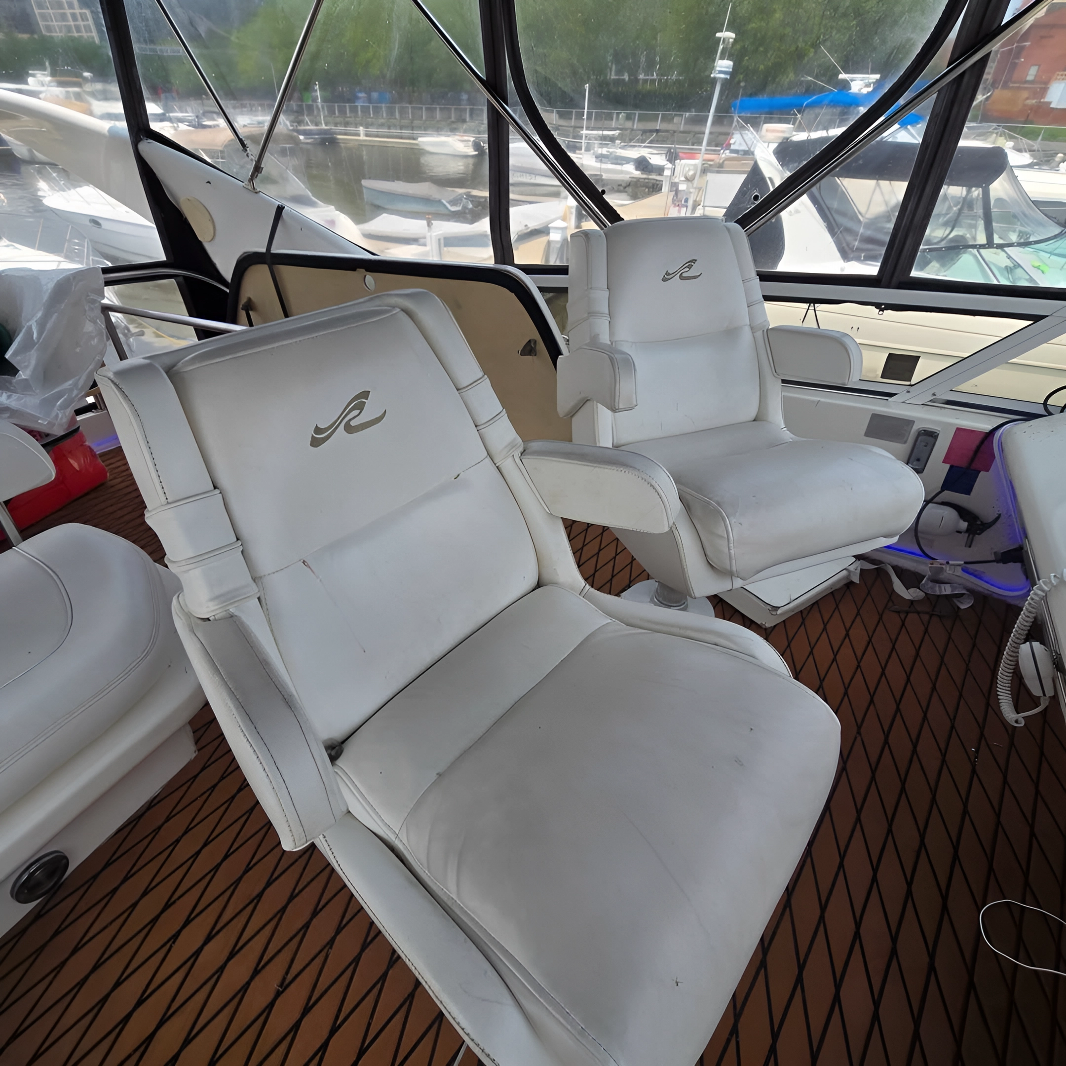 Boat upholstery before restoration — Sunny Isles Beach